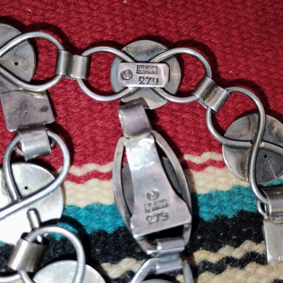 VTG Munksgaard Denmark Jewelry Set Sterling Silver Choker Bracelet Danish Modern - Picture 4 of 12